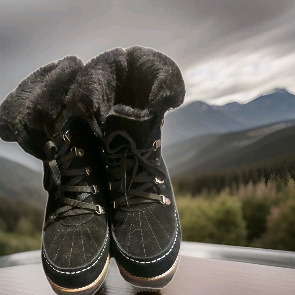 Lamo EW1621 Taylor Black Lace-up Winter Boots size 9 Black Womens Shoes Y2K Boho